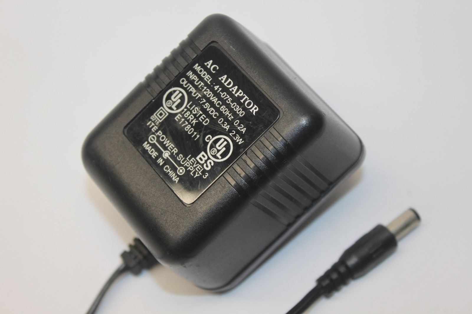 New 7.5V 0.3A 41-075-0300 Class 2 Transformer Power Supply Ac Adapter New 7.5V 0.3A 41-075-0300 Class 2 Transformer Power Supply Ac Adapter
