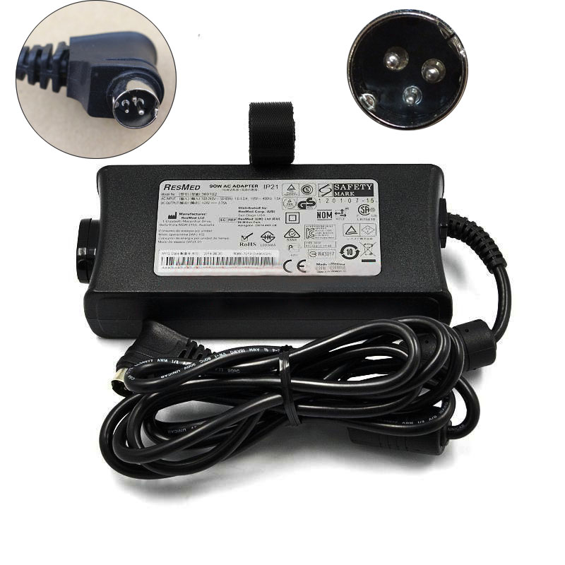 90W 3.75A 24V RESMED 369102 Adapter Charger Power Cord Supply Type: AC Adapter/ChargerColor: black 90W 3.75A 24V RESMED 369102 Adapter Charger Power Cord Supply Type: AC Adapter/ChargerColor: black