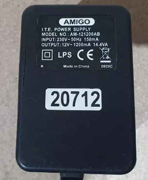 *Brand NEW*Amigo AM-121200AB 12-V 1200mA AC Adapter Black Portable Power Supply *Brand NEW*Amigo AM-121200AB 12-V 1200mA AC Adapter Black Portable Power Supply