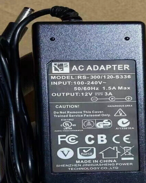 *Brand NEW*RS 12V-3A AC adapter RS-300/120-S336 POWER SUPPLY *Brand NEW*RS 12V-3A AC adapter RS-300/120-S336 POWER SUPPLY