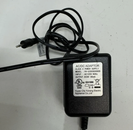 NEW AC/DC Adaptor YH-U3509008D 9V DC 80mA Class 2 Power S NEW AC/DC Adaptor YH-U3509008D 9V DC 80mA Class 2 Power S