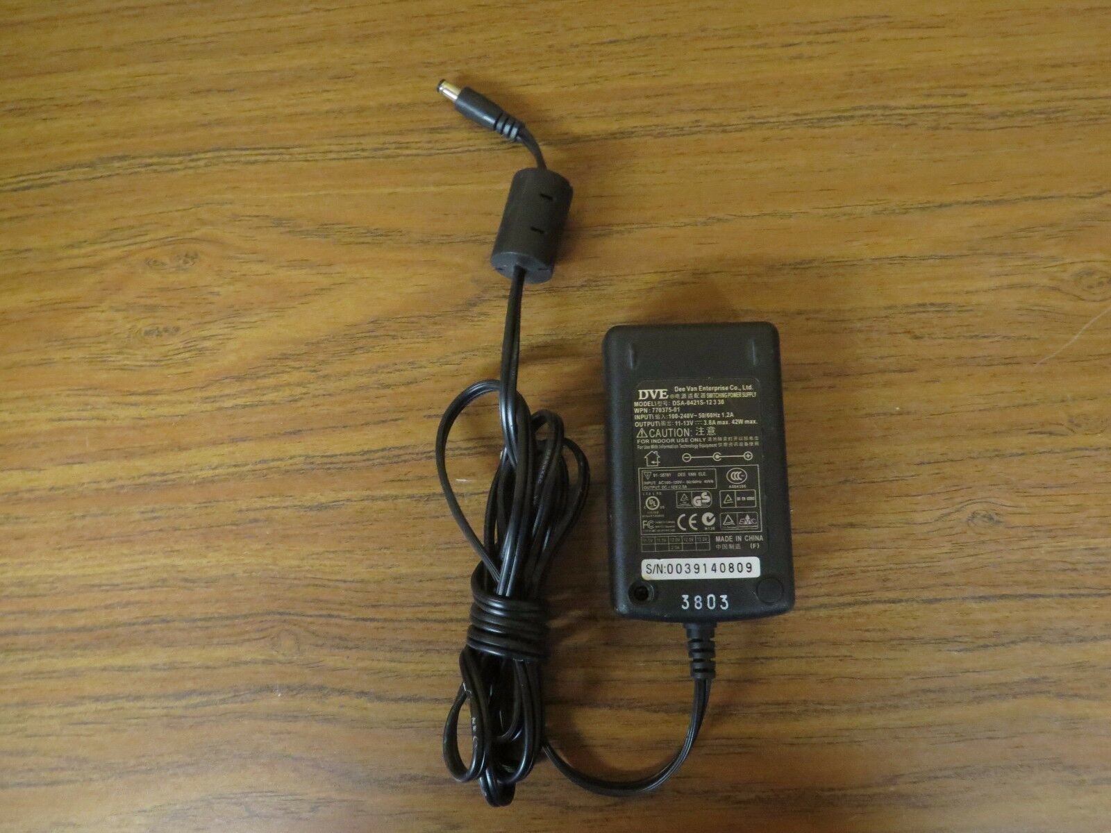 DVE AC Adapter Power Supply Cord Charger DSA-0421S-12 3 30 PN 770375-01 Type: AC/Standard MPN: 77 DVE AC Adapter Power Supply Cord Charger DSA-0421S-12 3 30 PN 770375-01 Type: AC/Standard MPN: 77